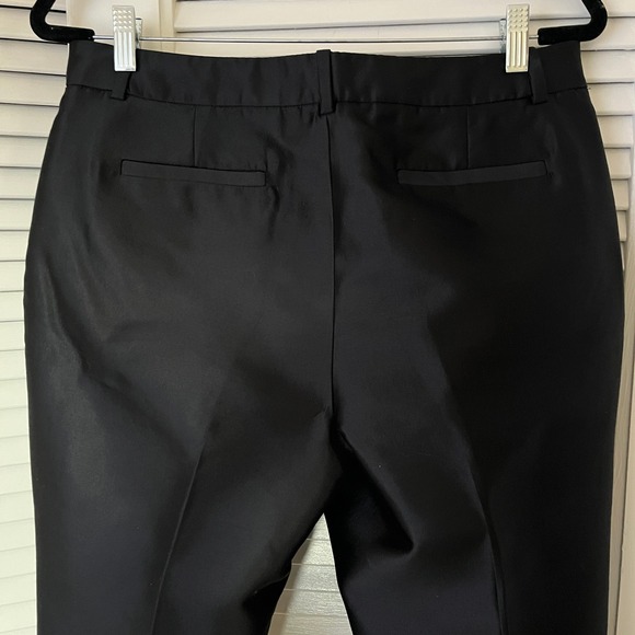 J. Crew Collection Black Satin Silk and Wool Cigarette Dress Pants in Sz 8 - Picture 5 of 11